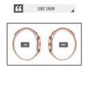 SKMEI 9197 Simple Non-scale Dial Metal Mesh Belt Quartz Watch for Ladies(Rose Gold White Surface)