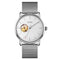 SKMEI 9201 Simple Scale Gear Dial Automatic Mechanical Watch(Silver Shell White Surface)