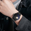 SKMEI 9201 Simple Scale Gear Dial Automatic Mechanical Watch(Rose Gold Black Surface)