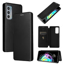 For Motorola Edge 20 Carbon Fiber Texture Horizontal Flip TPU + PC + PU Leather Case with Card Slot(Black)