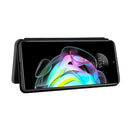 For Motorola Edge 20 Carbon Fiber Texture Horizontal Flip TPU + PC + PU Leather Case with Card Slot(Black)