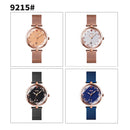 SKMEI 9215 Ladies 3D Glass Checkered Overlap Pattern Diamond Dial Quartz Watch(White)
