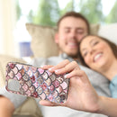 Electroplating Pattern IMD TPU Shockproof Case For iPhone 13 mini(Pink Scales)