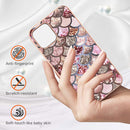 Electroplating Pattern IMD TPU Shockproof Case For iPhone 13 mini(Pink Scales)
