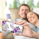 Electroplating Pattern IMD TPU Shockproof Case For iPhone 13 mini(Purple Flower)