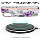 Electroplating Pattern IMD TPU Shockproof Case For iPhone 13 mini(Purple Flower)