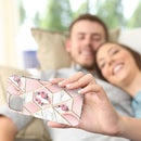 Electroplating Splicing Marble Flower Pattern TPU Shockproof Case For iPhone 13 mini(Pink Flower)