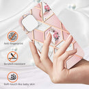 Electroplating Splicing Marble Flower Pattern TPU Shockproof Case For iPhone 13 mini(Pink Flower)