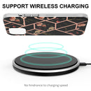 Electroplating Splicing Marble Flower Pattern TPU Shockproof Case For iPhone 13 mini(Black Flower)