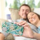 Electroplating Splicing Marble Flower Pattern TPU Shockproof Case For iPhone 13 mini(Blue Flower)