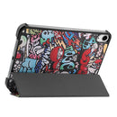 Custer Painted PU Leather Tablet Case with Sleep / Wake-up Function & 3-Fold Holder For iPad mini 6(Graffiti)