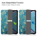 Custer Painted PU Leather Tablet Case with Sleep / Wake-up Function & 3-Fold Holder For iPad mini 6(Apricot Blossom)