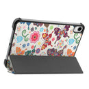 Custer Painted PU Leather Tablet Case with Sleep / Wake-up Function & 3-Fold Holder For iPad mini 6(Color Butterfly)