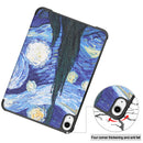 Custer Painted PU Leather Tablet Case with Sleep / Wake-up Function & 3-Fold Holder For iPad mini 6(Starry Sky)