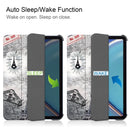 Custer Painted PU Leather Tablet Case with Sleep / Wake-up Function & 3-Fold Holder For iPad mini 6(Retro Tower)