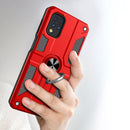 For LG K42 Carbon Fiber Pattern PC + TPU Protective Case with Ring Holder(Black)