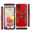 For LG K42 Carbon Fiber Pattern PC + TPU Protective Case with Ring Holder(Black)