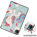 For Xiaomi Pad 5 Custer Painted PU Leather Case with Sleep / Wake-up Function & 3-Fold Holder(Unicorn)