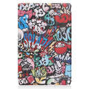 For Xiaomi Pad 5 Custer Painted PU Leather Case with Sleep / Wake-up Function & 3-Fold Holder(Graffiti)