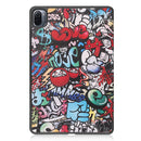 For Xiaomi Pad 5 Custer Painted PU Leather Case with Sleep / Wake-up Function & 3-Fold Holder(Graffiti)