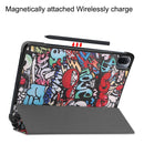 For Xiaomi Pad 5 Custer Painted PU Leather Case with Sleep / Wake-up Function & 3-Fold Holder(Graffiti)