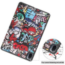 For Xiaomi Pad 5 Custer Painted PU Leather Case with Sleep / Wake-up Function & 3-Fold Holder(Graffiti)