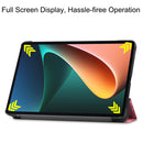 For Xiaomi Pad 5 Custer Painted PU Leather Case with Sleep / Wake-up Function & 3-Fold Holder(Galaxy)