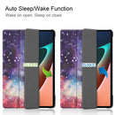 For Xiaomi Pad 5 Custer Painted PU Leather Case with Sleep / Wake-up Function & 3-Fold Holder(Galaxy)