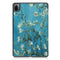 For Xiaomi Pad 5 Custer Painted PU Leather Case with Sleep / Wake-up Function & 3-Fold Holder(Apricot Blossom)