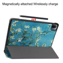 For Xiaomi Pad 5 Custer Painted PU Leather Case with Sleep / Wake-up Function & 3-Fold Holder(Apricot Blossom)