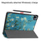 For Xiaomi Pad 5 Custer Painted PU Leather Case with Sleep / Wake-up Function & 3-Fold Holder(Apricot Blossom)