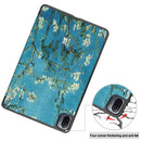 For Xiaomi Pad 5 Custer Painted PU Leather Case with Sleep / Wake-up Function & 3-Fold Holder(Apricot Blossom)