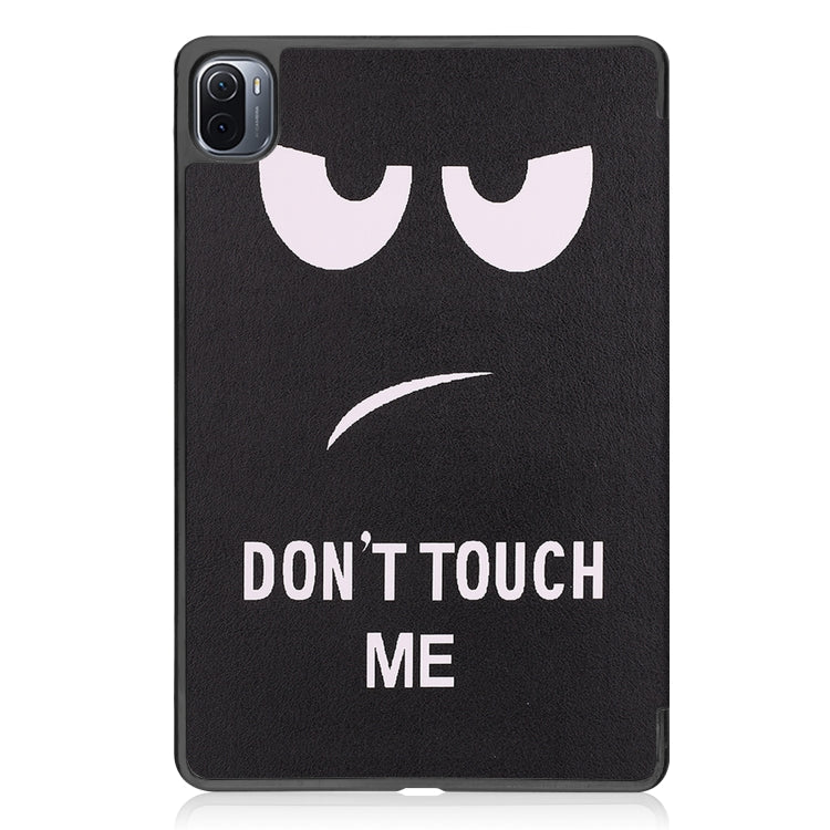 For Xiaomi Pad 5 Custer Painted PU Leather Case with Sleep / Wake-up Function & 3-Fold Holder(Big Eye Me)