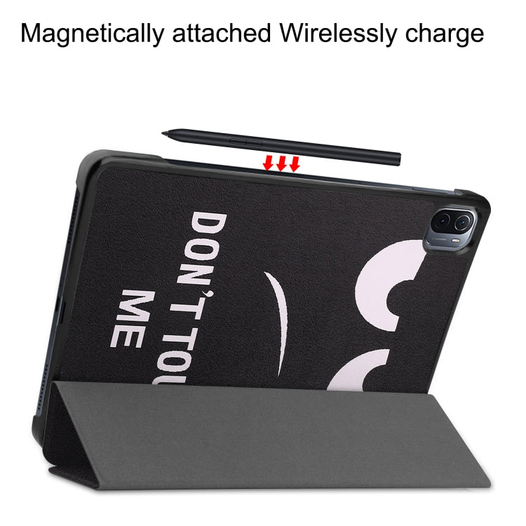 For Xiaomi Pad 5 Custer Painted PU Leather Case with Sleep / Wake-up Function & 3-Fold Holder(Big Eye Me)