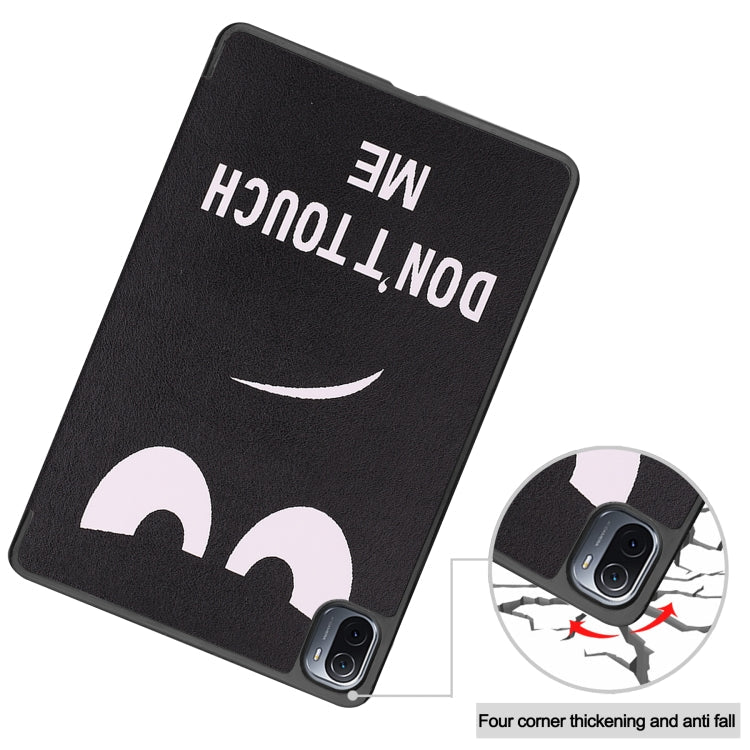 For Xiaomi Pad 5 Custer Painted PU Leather Case with Sleep / Wake-up Function & 3-Fold Holder(Big Eye Me)