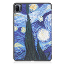 For Xiaomi Pad 5 Custer Painted PU Leather Case with Sleep / Wake-up Function & 3-Fold Holder(Starry Sky)
