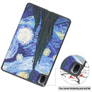 For Xiaomi Pad 5 Custer Painted PU Leather Case with Sleep / Wake-up Function & 3-Fold Holder(Starry Sky)
