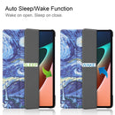 For Xiaomi Pad 5 Custer Painted PU Leather Case with Sleep / Wake-up Function & 3-Fold Holder(Starry Sky)