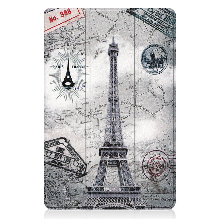 For Xiaomi Pad 5 Custer Painted PU Leather Case with Sleep / Wake-up Function & 3-Fold Holder(Retro Tower)