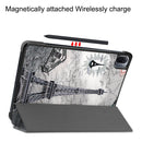 For Xiaomi Pad 5 Custer Painted PU Leather Case with Sleep / Wake-up Function & 3-Fold Holder(Retro Tower)