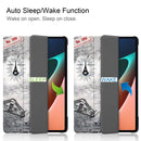 For Xiaomi Pad 5 Custer Painted PU Leather Case with Sleep / Wake-up Function & 3-Fold Holder(Retro Tower)