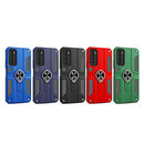For Tecno Camon 17 Pro Carbon Fiber Pattern PC + TPU Protective Case with Ring Holder(Dark Blue)