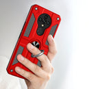 For Tecno Spark 6 Carbon Fiber Pattern PC + TPU Protective Case with Ring Holder(Blue)