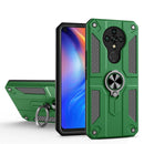 For Tecno Spark 6 Carbon Fiber Pattern PC + TPU Protective Case with Ring Holder(Green)