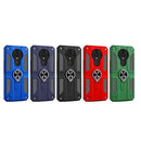For Tecno Spark 6 Carbon Fiber Pattern PC + TPU Protective Case with Ring Holder(Green)