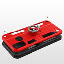 For Tecno Spark 6 Go Carbon Fiber Pattern PC + TPU Protective Case with Ring Holder(Red)