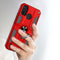 For Tecno Spark 6 Go Carbon Fiber Pattern PC + TPU Protective Case with Ring Holder(Red)