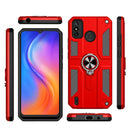 For Tecno Spark 6 Go Carbon Fiber Pattern PC + TPU Protective Case with Ring Holder(Red)