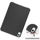 Custer Texture Horizontal Flip Leather Tablet Case with Three-folding Holder & Sleep / Wake-up Function For iPad mini 6(Black)
