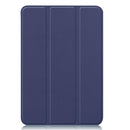 Custer Texture Horizontal Flip Leather Tablet Case with Three-folding Holder & Sleep / Wake-up Function For iPad mini 6(Blue)
